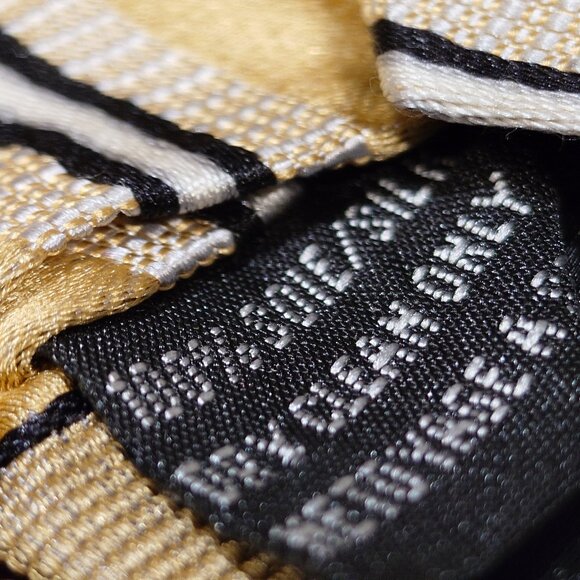 Perry Ellis, Portfolio Gold, Black and White Striped Silk Tie - Picture 4 of 4